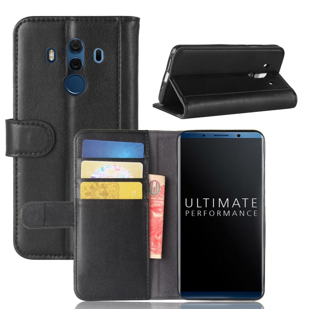 Huawei Mate 10 Pro Genuine Leather Wallet Case Black