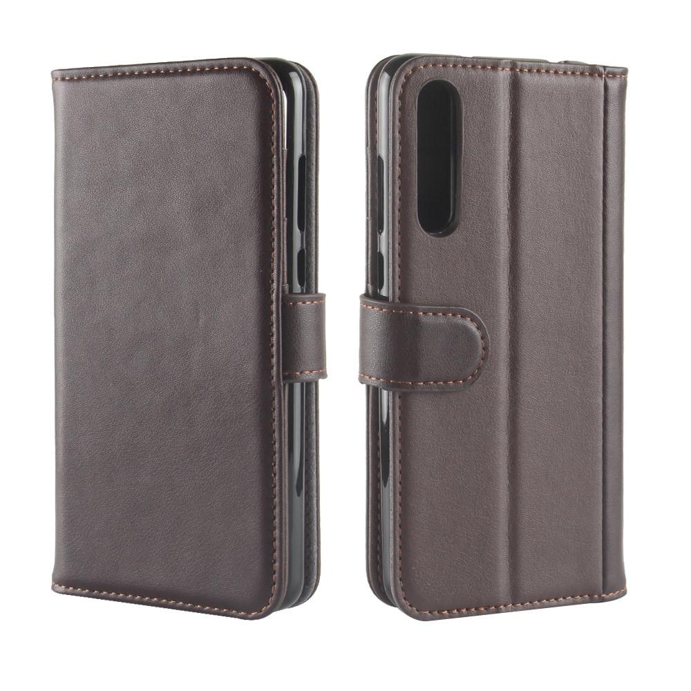 Huawei P20 Pro Genuine Leather Wallet Case Brown