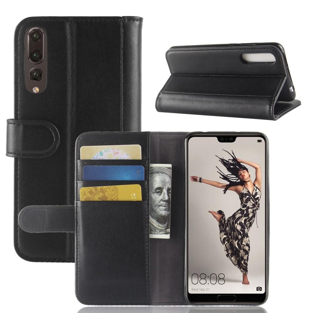 Huawei P20 Pro Genuine Leather Wallet Case Black