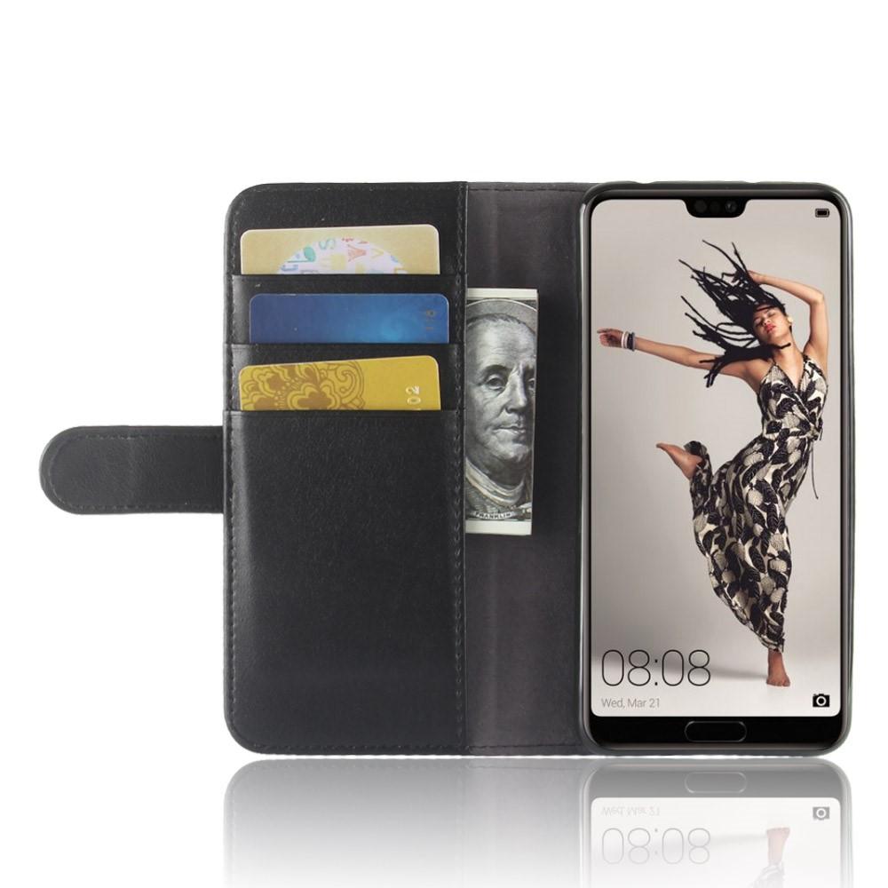 Huawei P20 Pro Genuine Leather Wallet Case Black