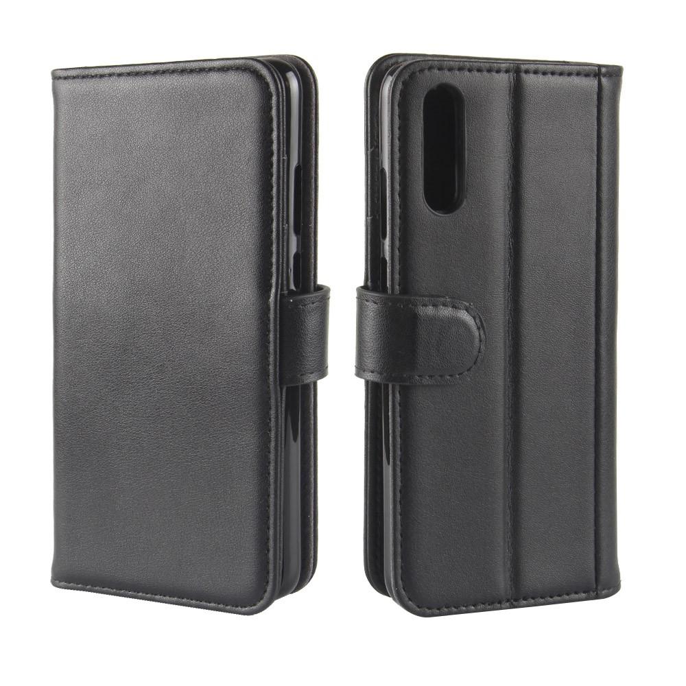 Huawei P20 Genuine Leather Wallet Case Black