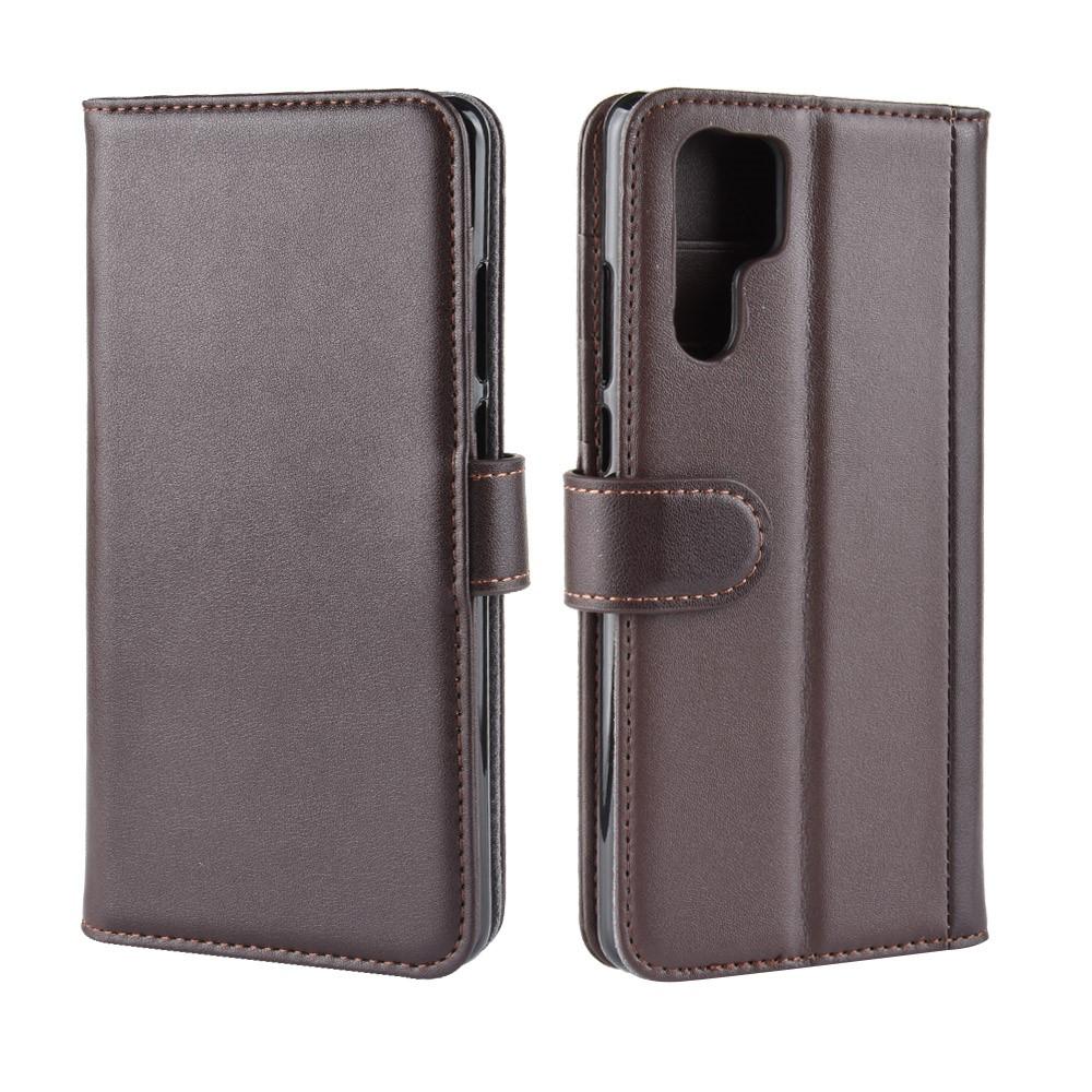 Huawei P30 Pro Genuine Leather Wallet Case Brown