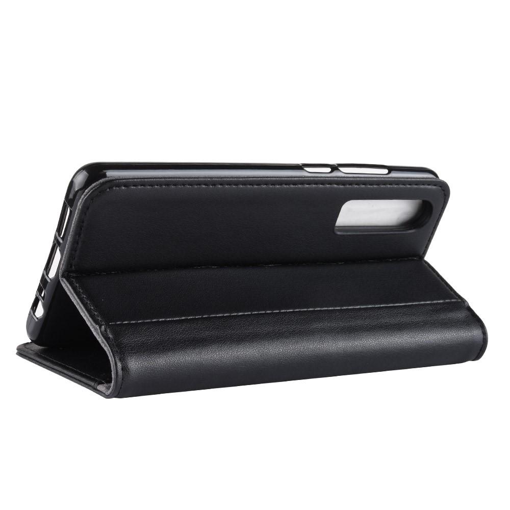 Huawei P30 Genuine Leather Wallet Case Black