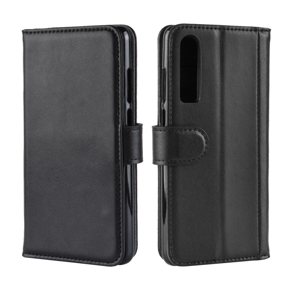 Huawei P30 Genuine Leather Wallet Case Black