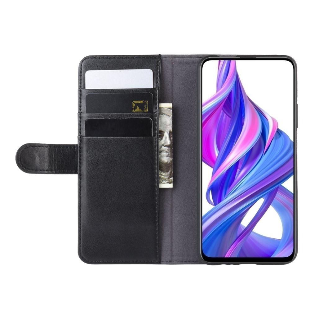 Huawei P Smart Pro Genuine Leather Wallet Case Black