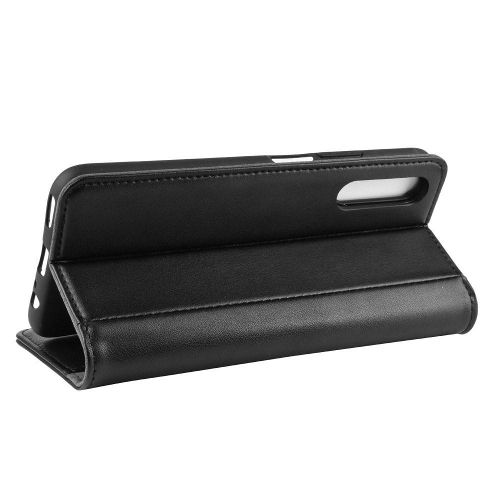 Huawei P Smart Pro Genuine Leather Wallet Case Black