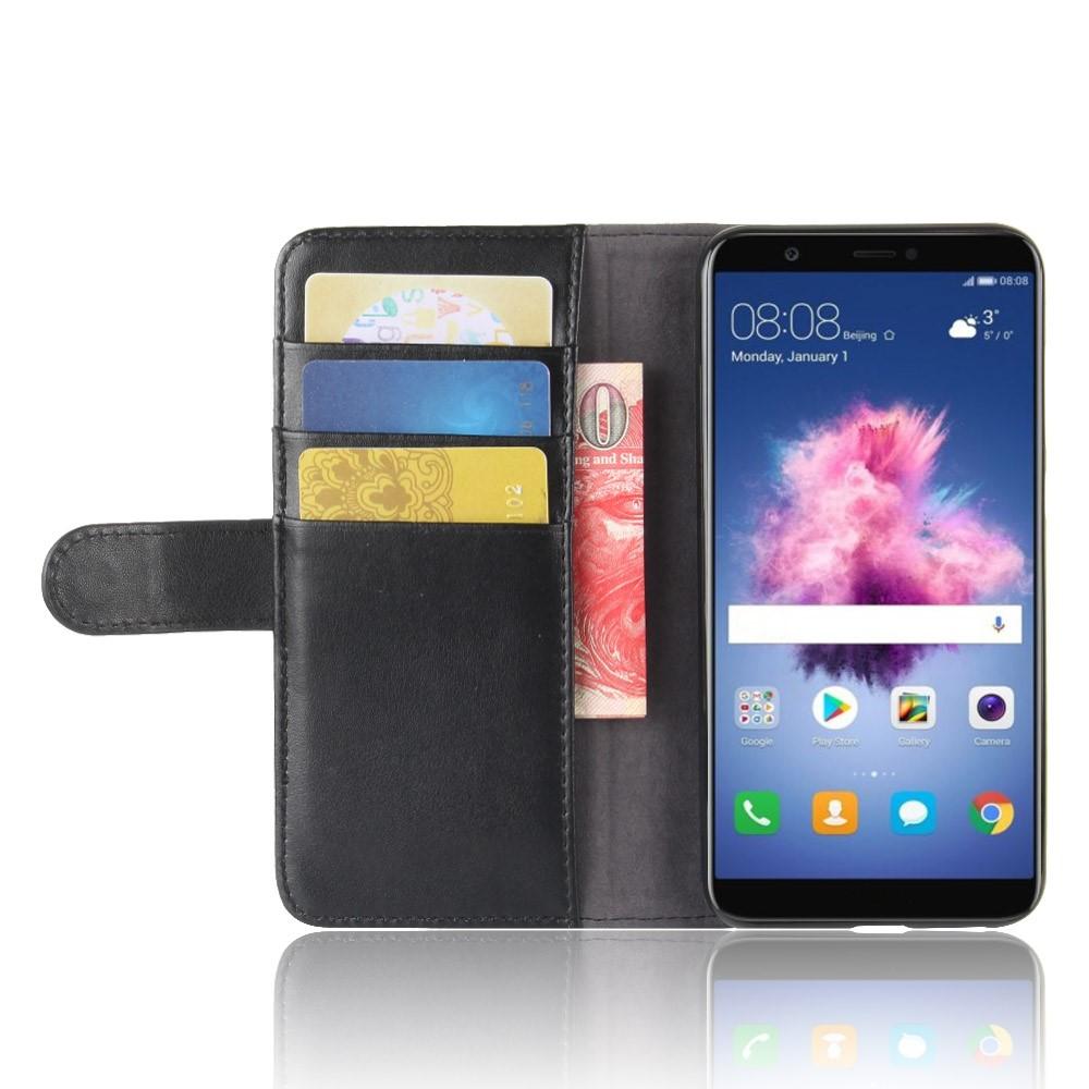 Huawei P Smart Genuine Leather Wallet Case Black