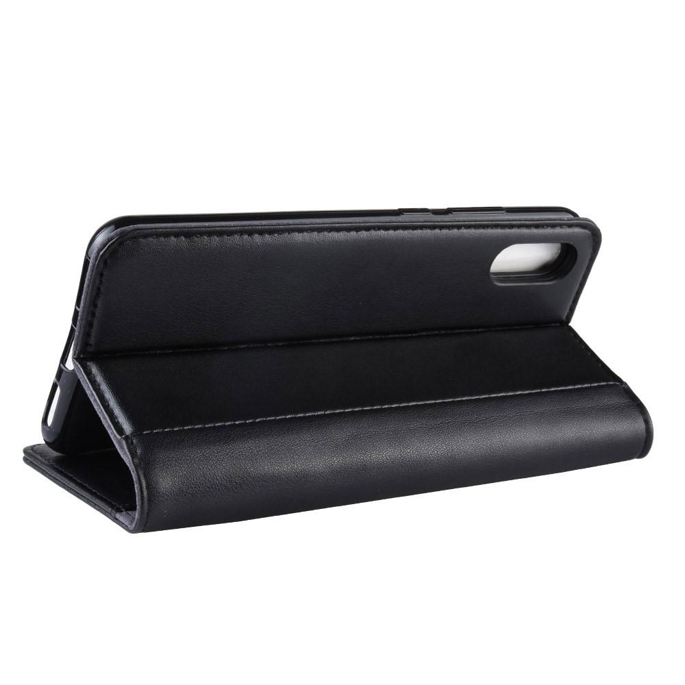 Huawei Y6 2019 Genuine Leather Wallet Case Black