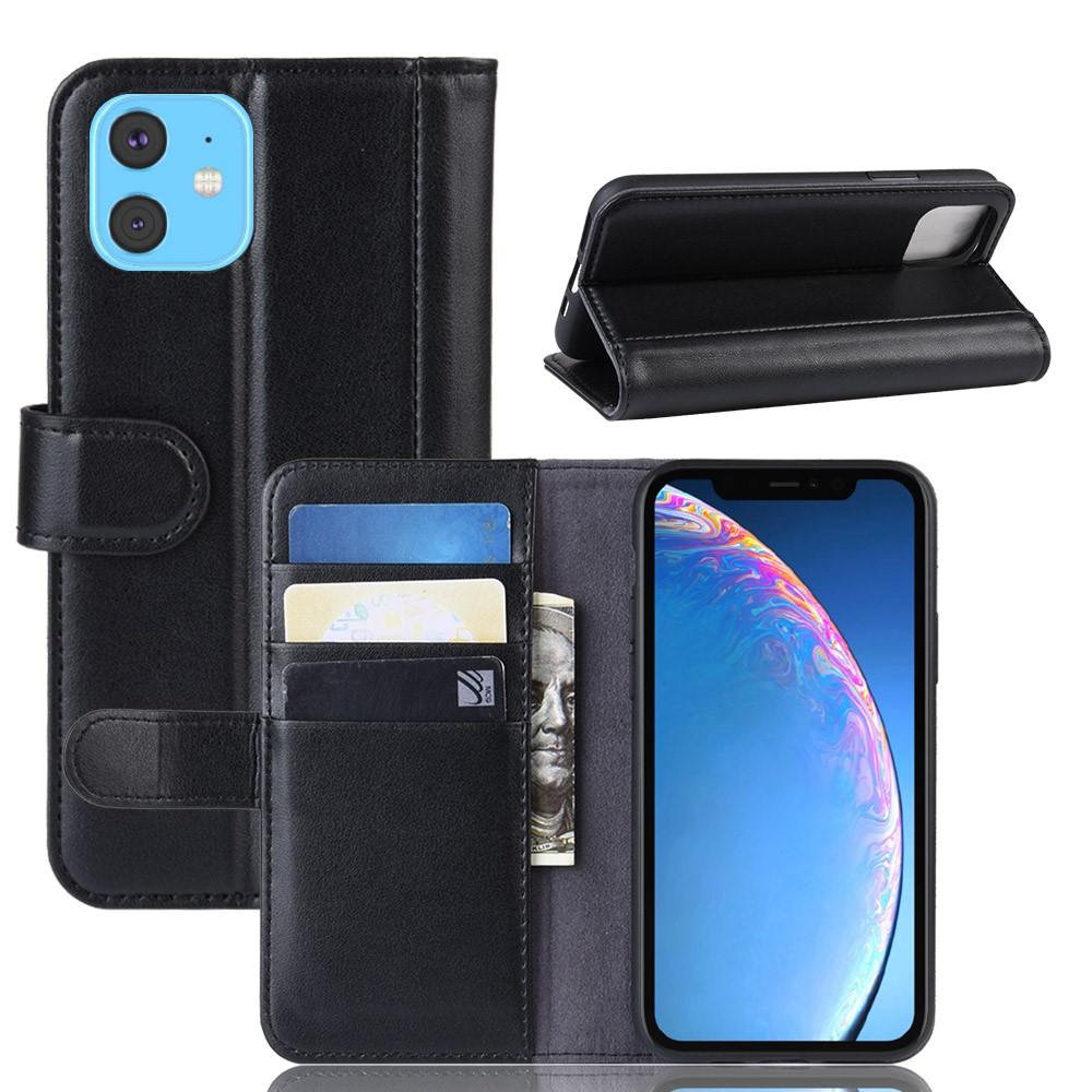 iPhone 11 Genuine Leather Wallet Case Black