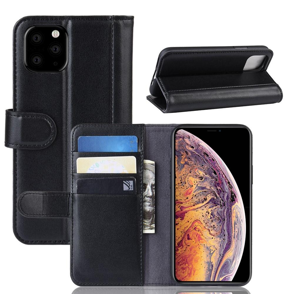 iPhone 11 Pro Max Genuine Leather Wallet Case Black