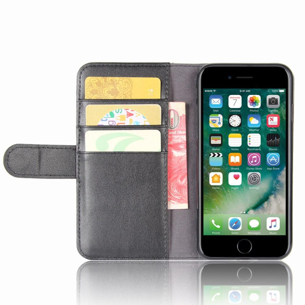 iPhone 7/8/SE Genuine Leather Wallet Case Black