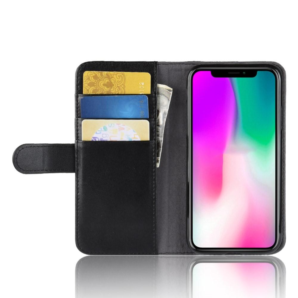 iPhone Xr Genuine Leather Wallet Case Black