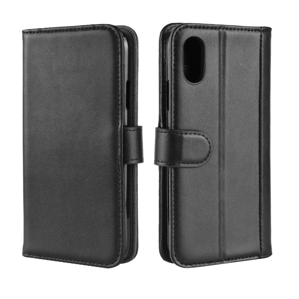 iPhone Xr Genuine Leather Wallet Case Black
