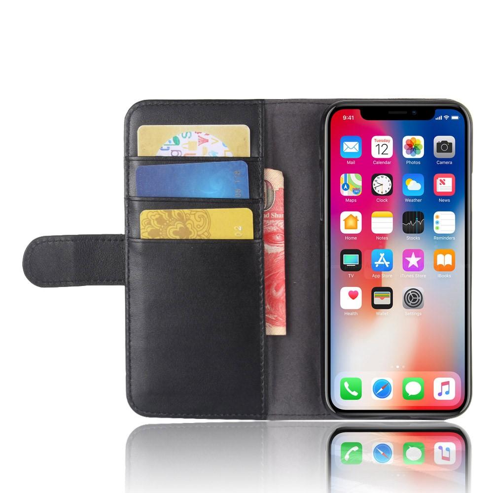 iPhone X/XS Genuine Leather Wallet Case Black