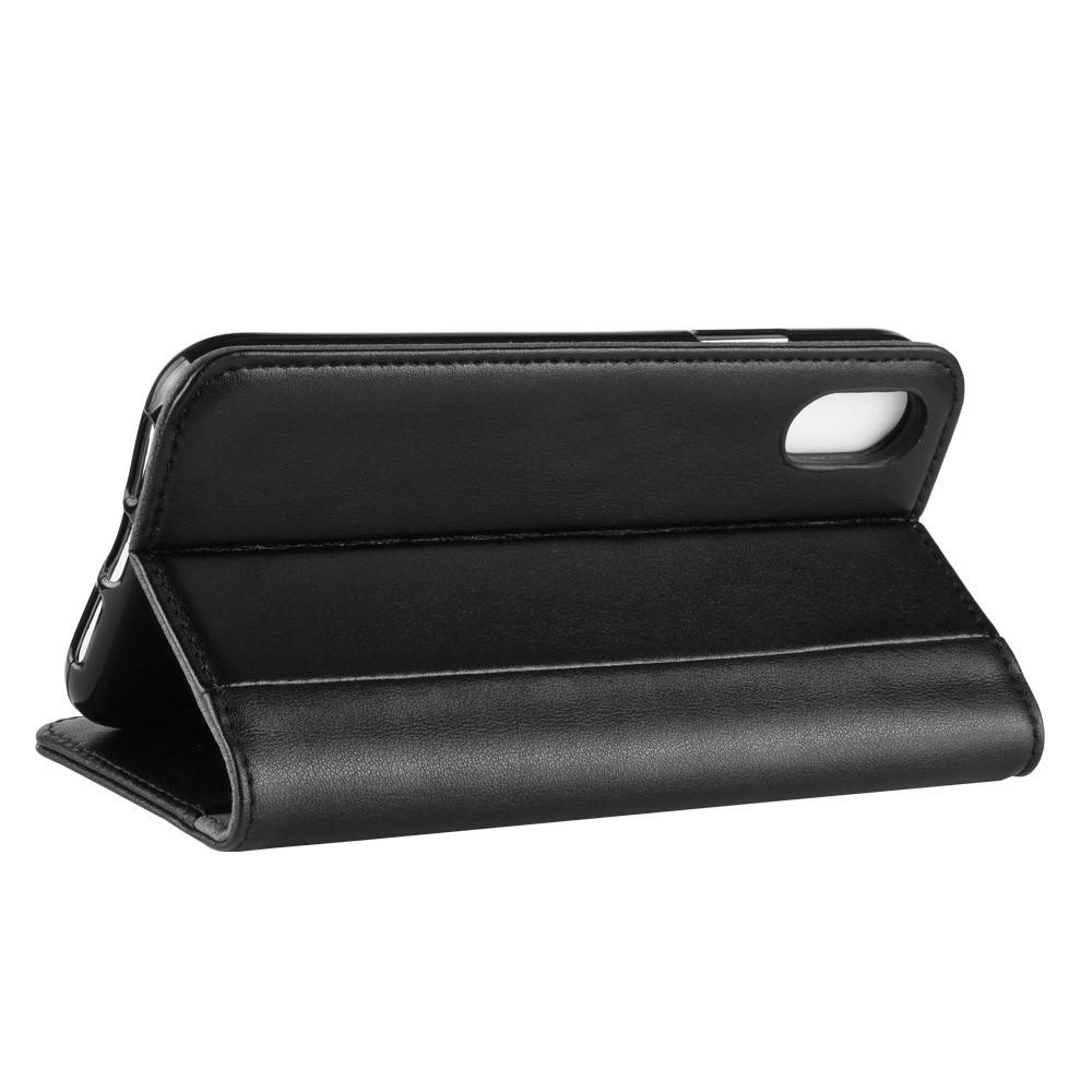 iPhone Xs Max Genuine Leather Wallet Case Black