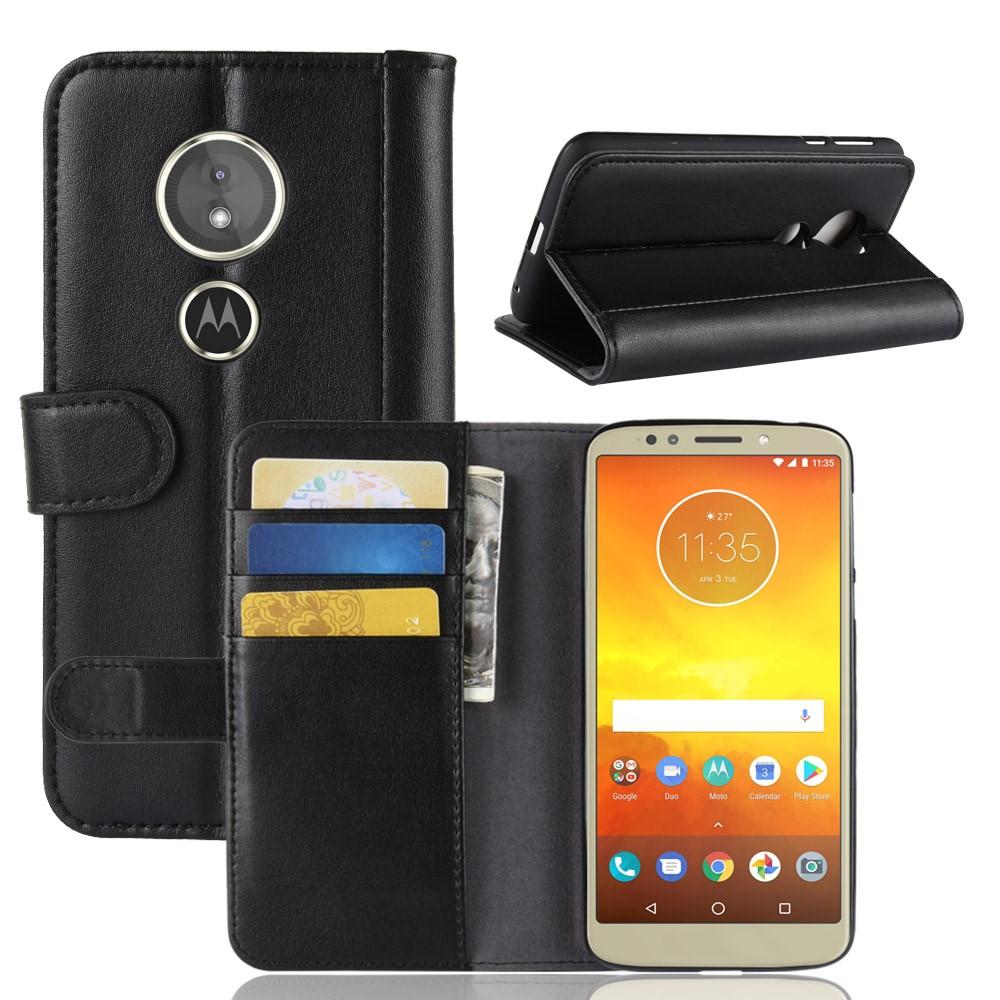 Motorola Moto E5/G6 Genuine Leather Wallet Case Black