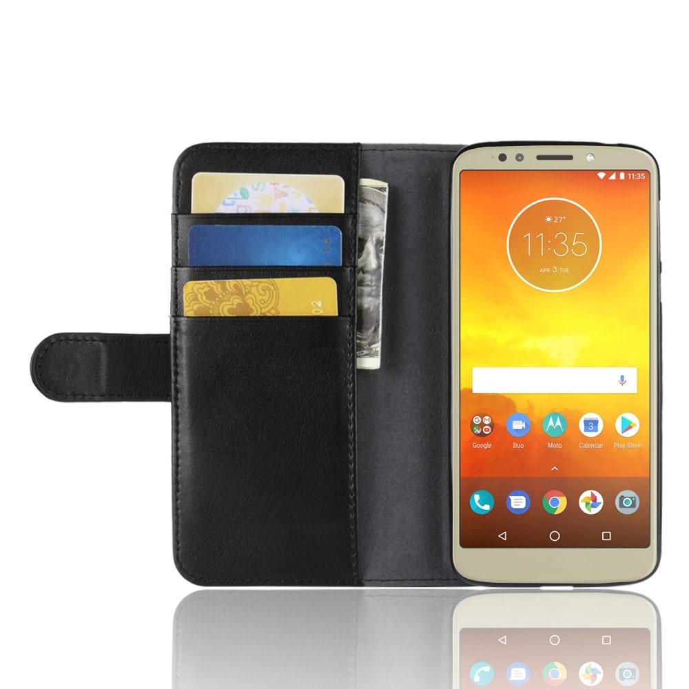 Motorola Moto E5/G6 Genuine Leather Wallet Case Black