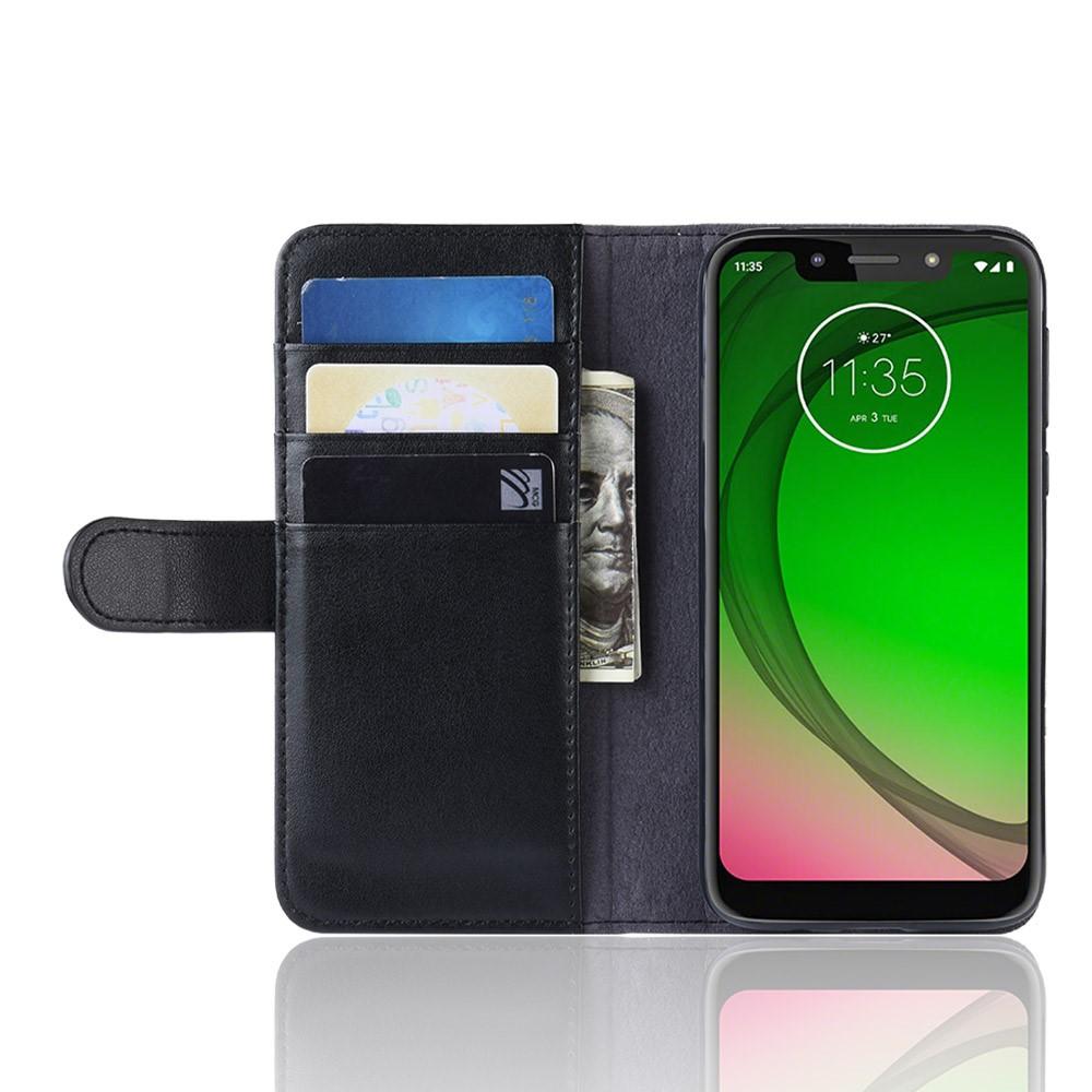 Motorola Moto G7 Play Genuine Leather Wallet Case Black