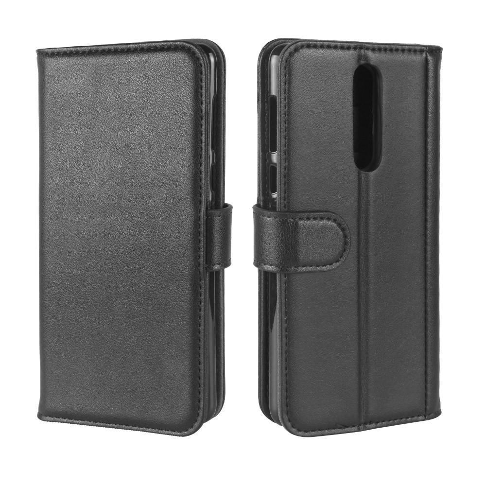 Nokia 8 Genuine Leather Wallet Case Black