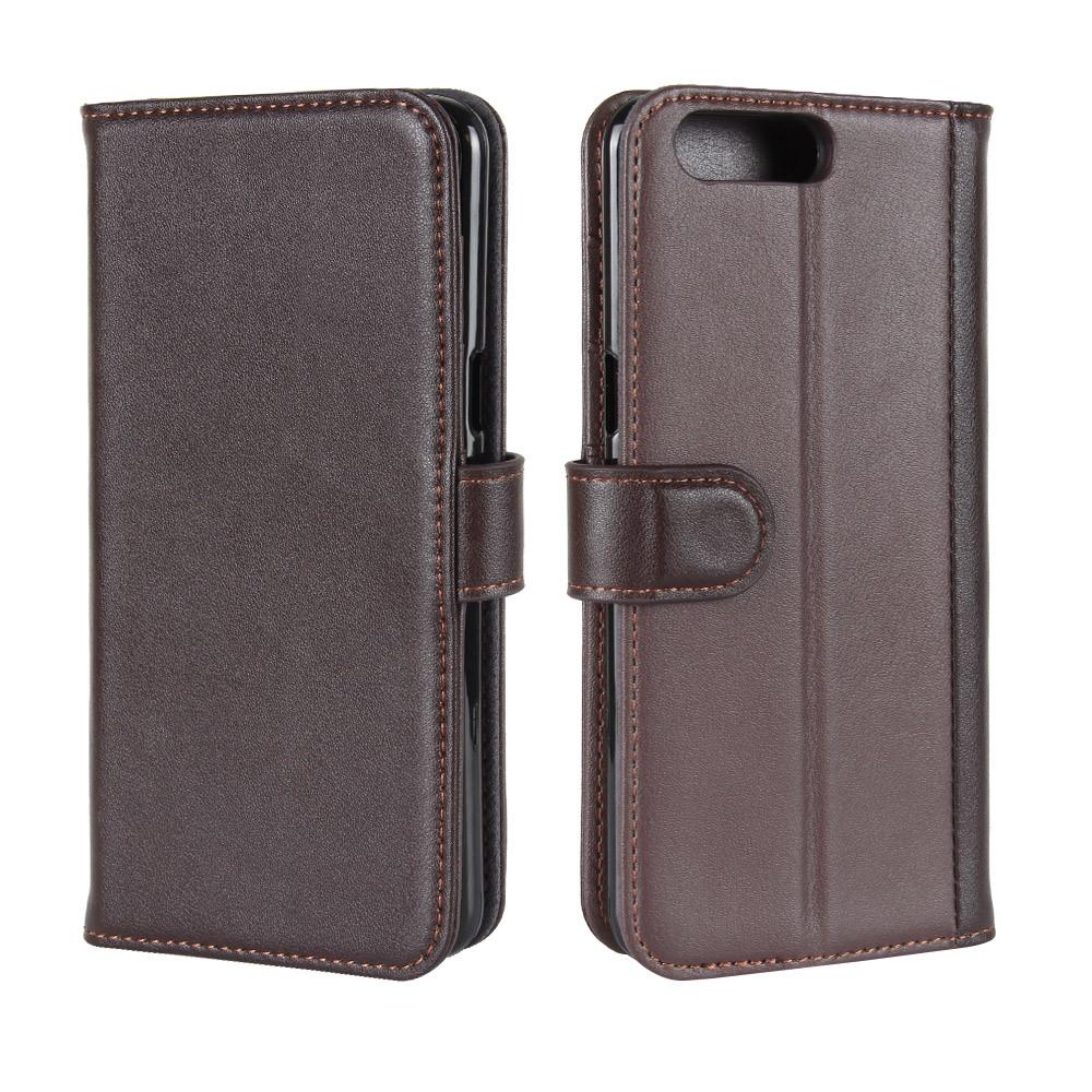 OnePlus 5 Genuine Leather Wallet Case Brown