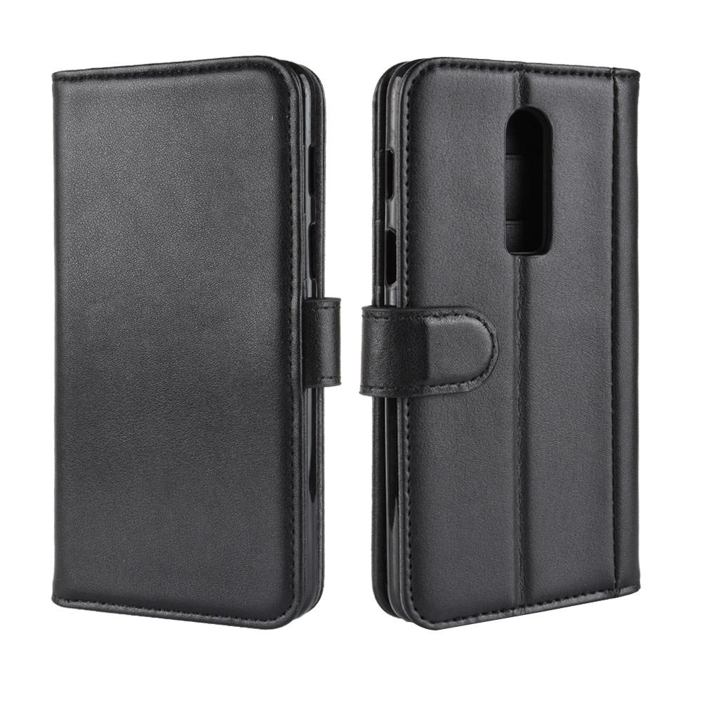 OnePlus 6 Genuine Leather Wallet Case Black