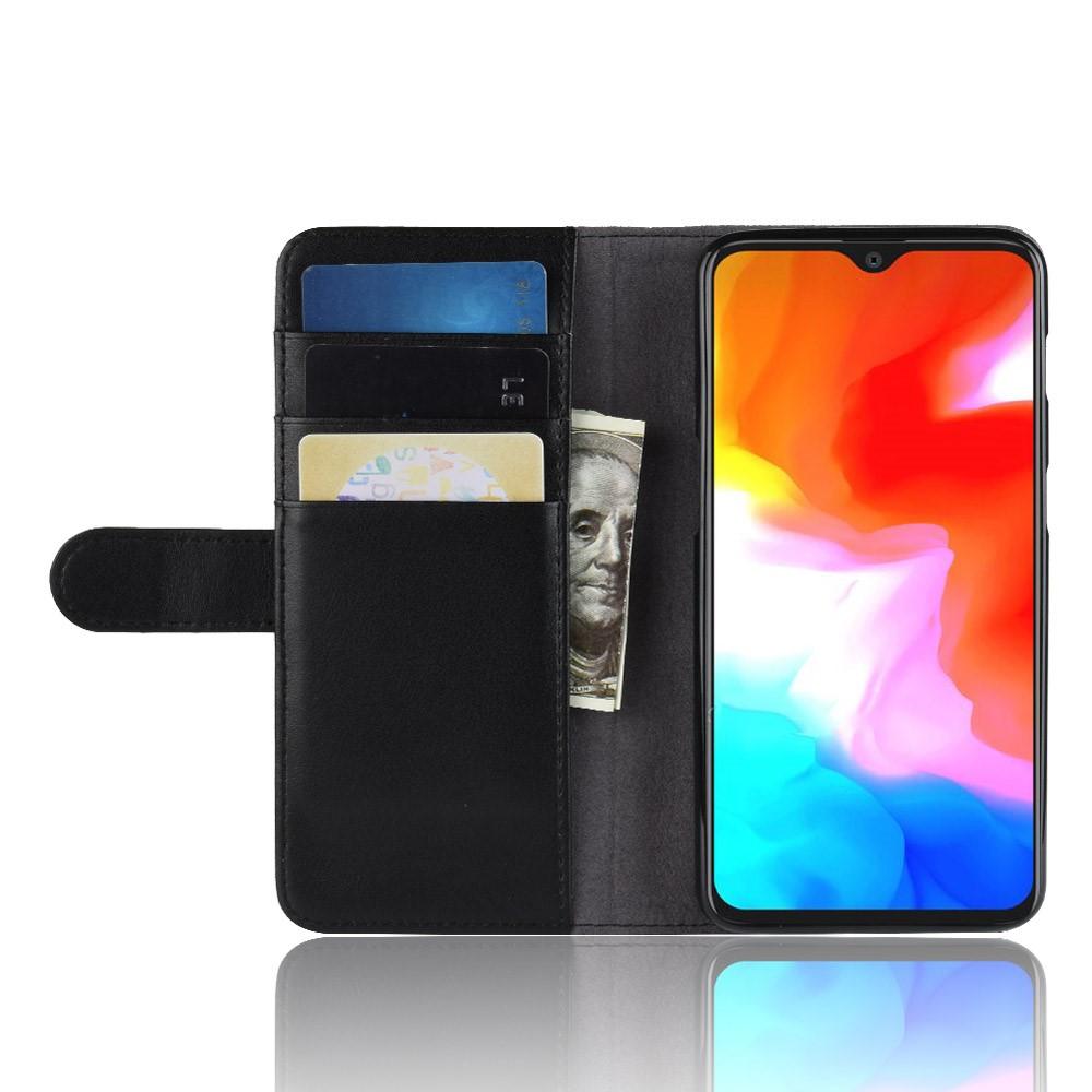 OnePlus 6T Genuine Leather Wallet Case Black