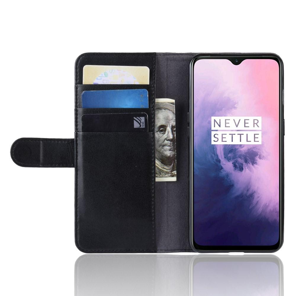 OnePlus 7 Genuine Leather Wallet Case Black