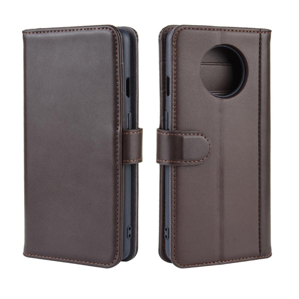 OnePlus 7T Genuine Leather Wallet Case Brown