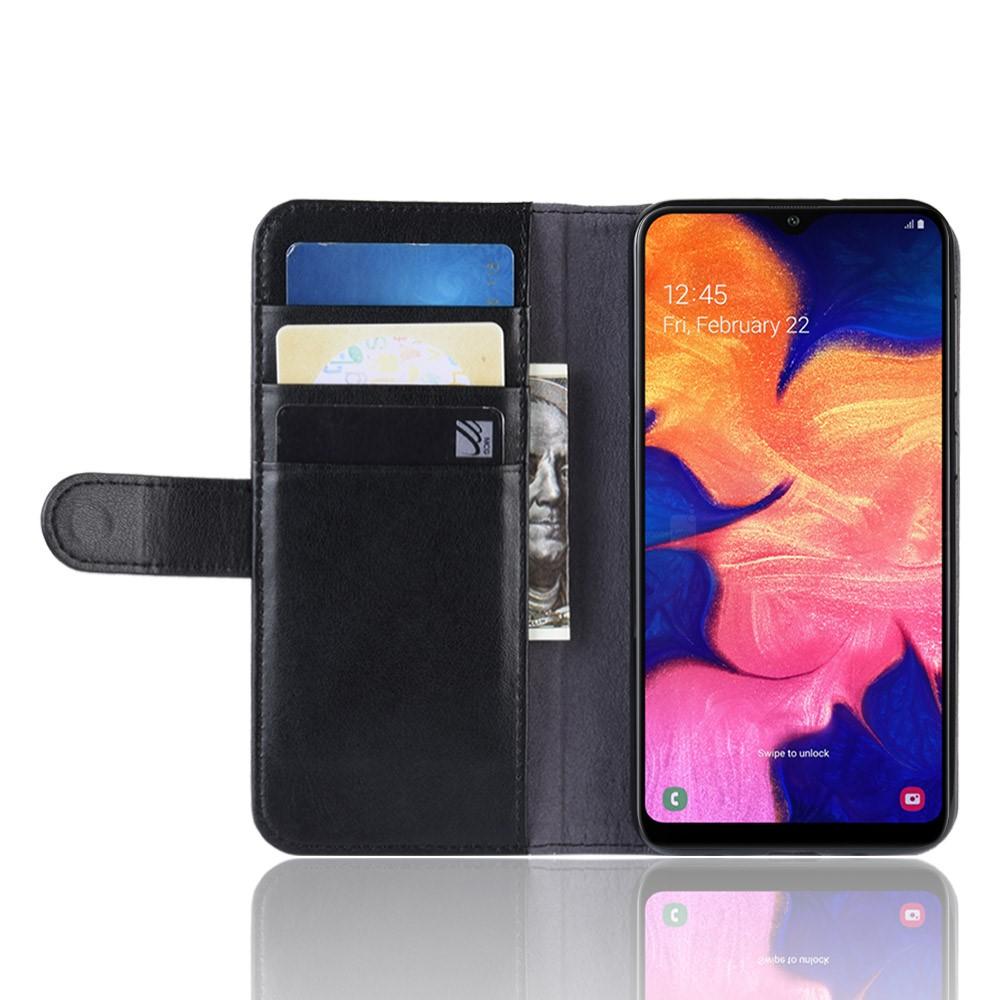 Samsung Galaxy A10 Genuine Leather Wallet Case Black