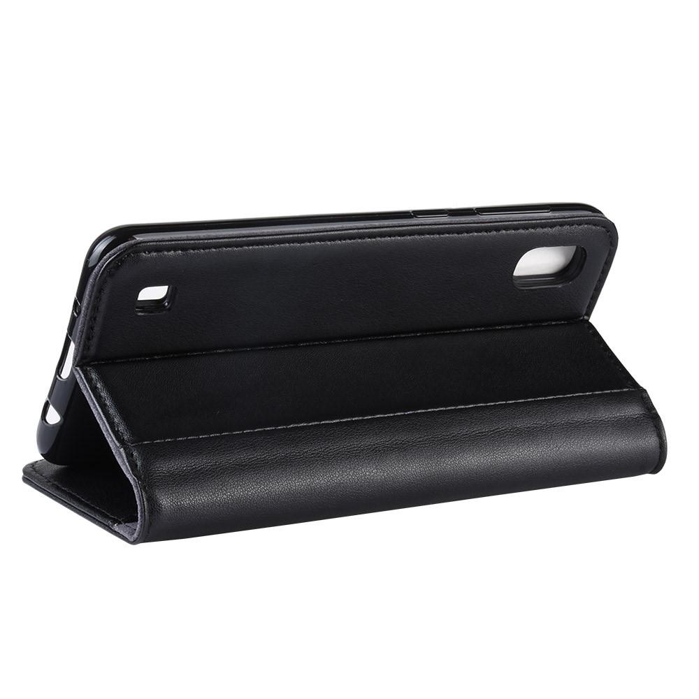 Samsung Galaxy A10 Genuine Leather Wallet Case Black