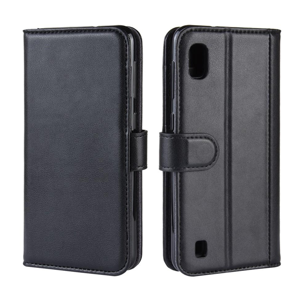 Samsung Galaxy A10 Genuine Leather Wallet Case Black