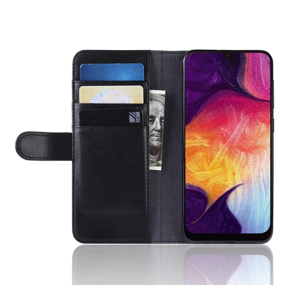 Samsung Galaxy A50 Genuine Leather Wallet Case Black