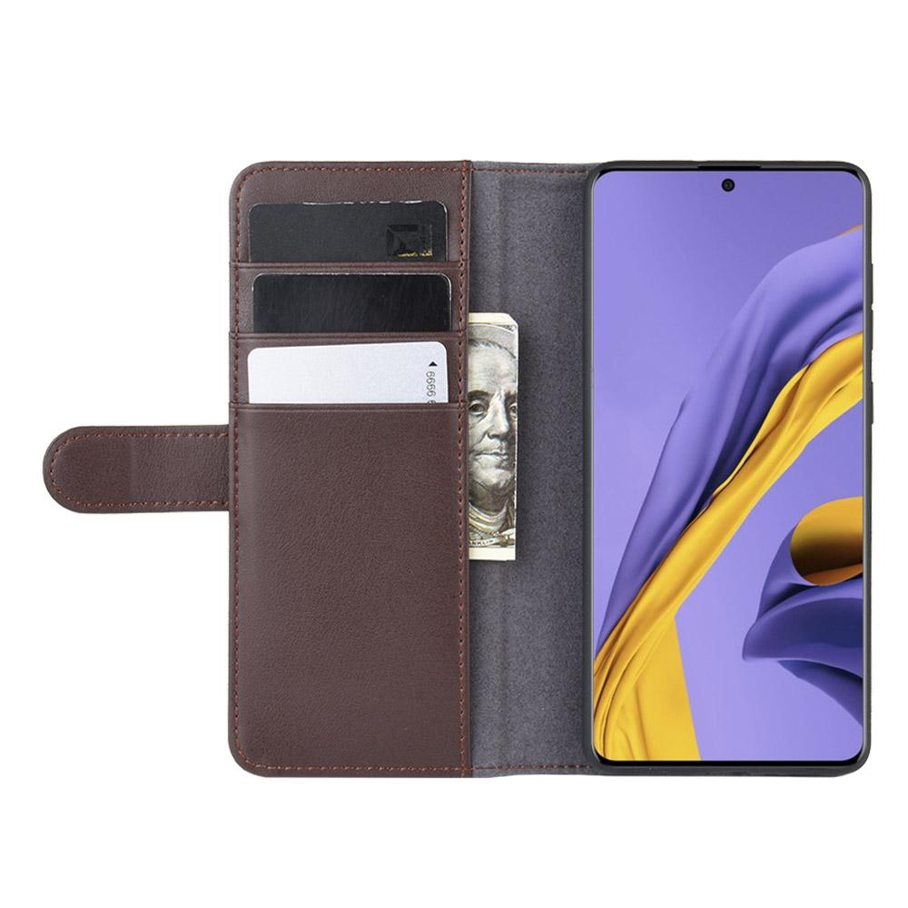 Samsung Galaxy A51 Genuine Leather Wallet Case Brown