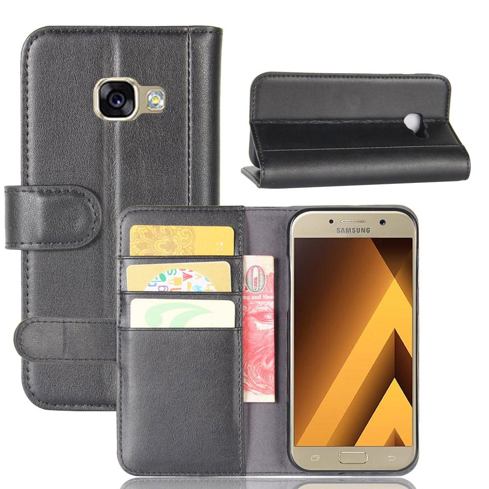 Samsung Galaxy A5 2017 Genuine Leather Wallet Case Black