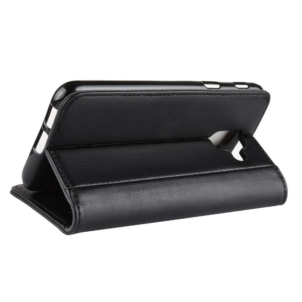 Samsung Galaxy A6 2018 Genuine Leather Wallet Case Black