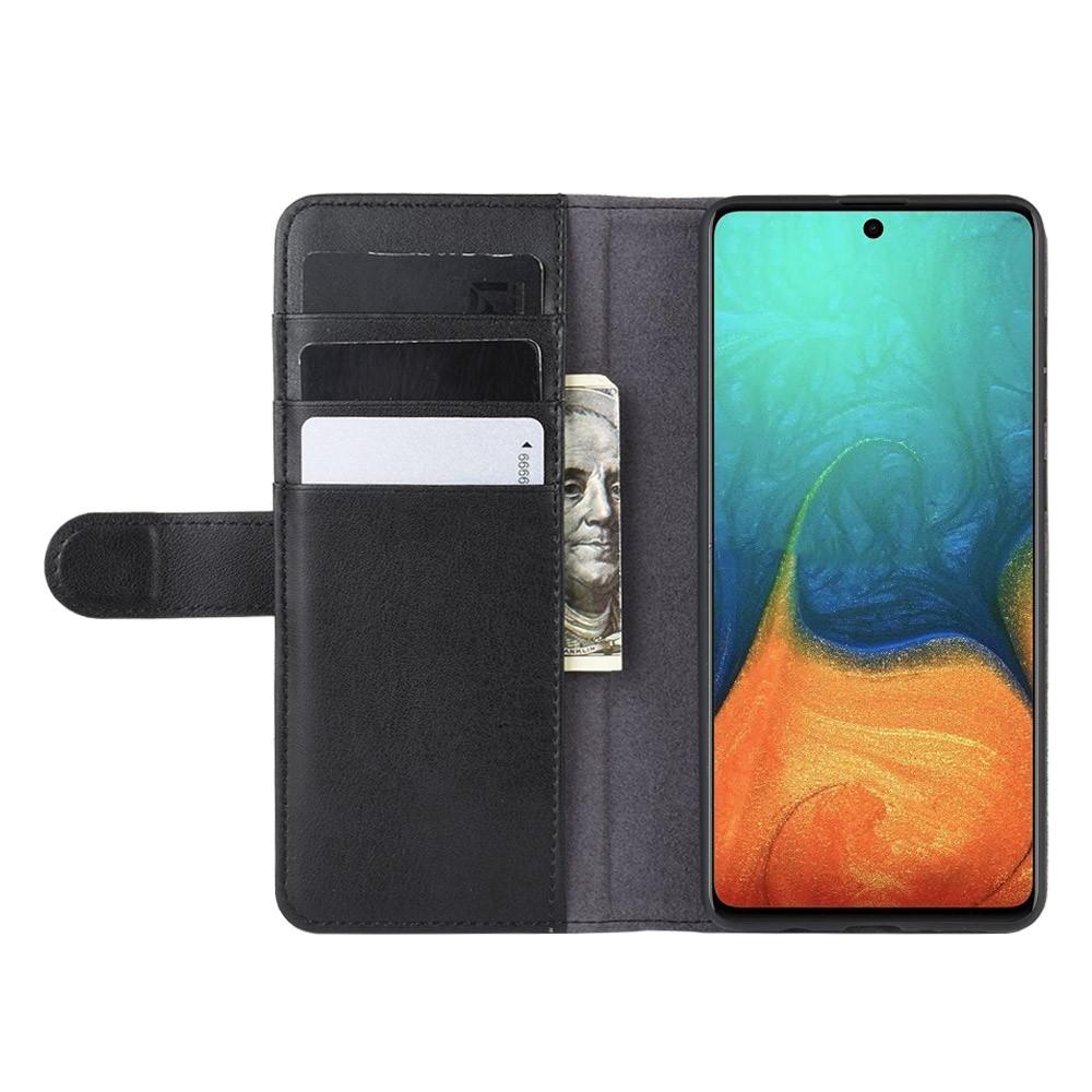 Samsung Galaxy A71 Genuine Leather Wallet Case Black