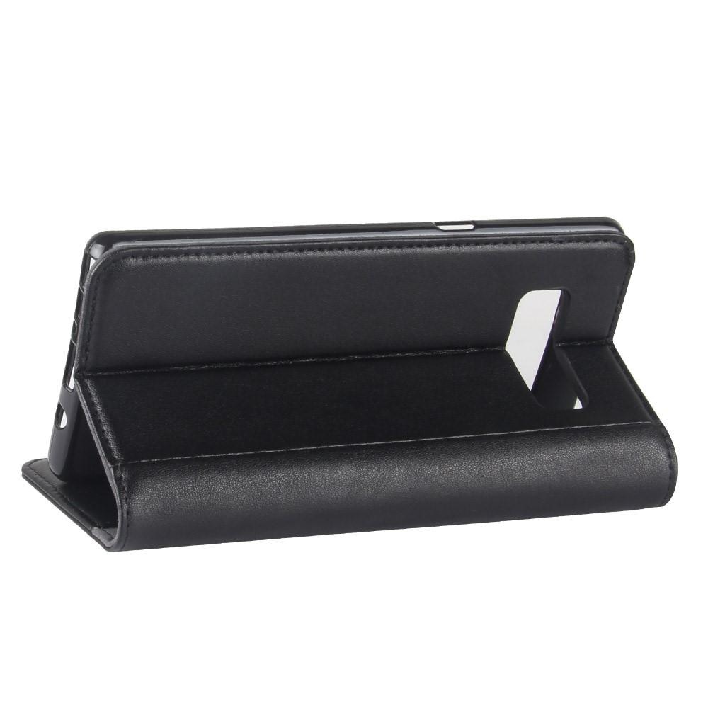 Samsung Galaxy Note 8 Genuine Leather Wallet Case Black