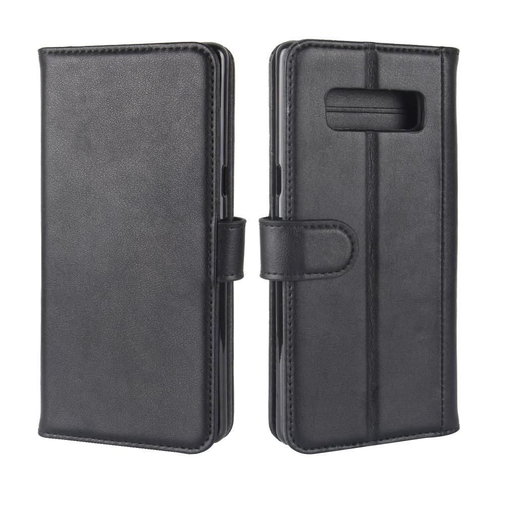Samsung Galaxy Note 8 Genuine Leather Wallet Case Black