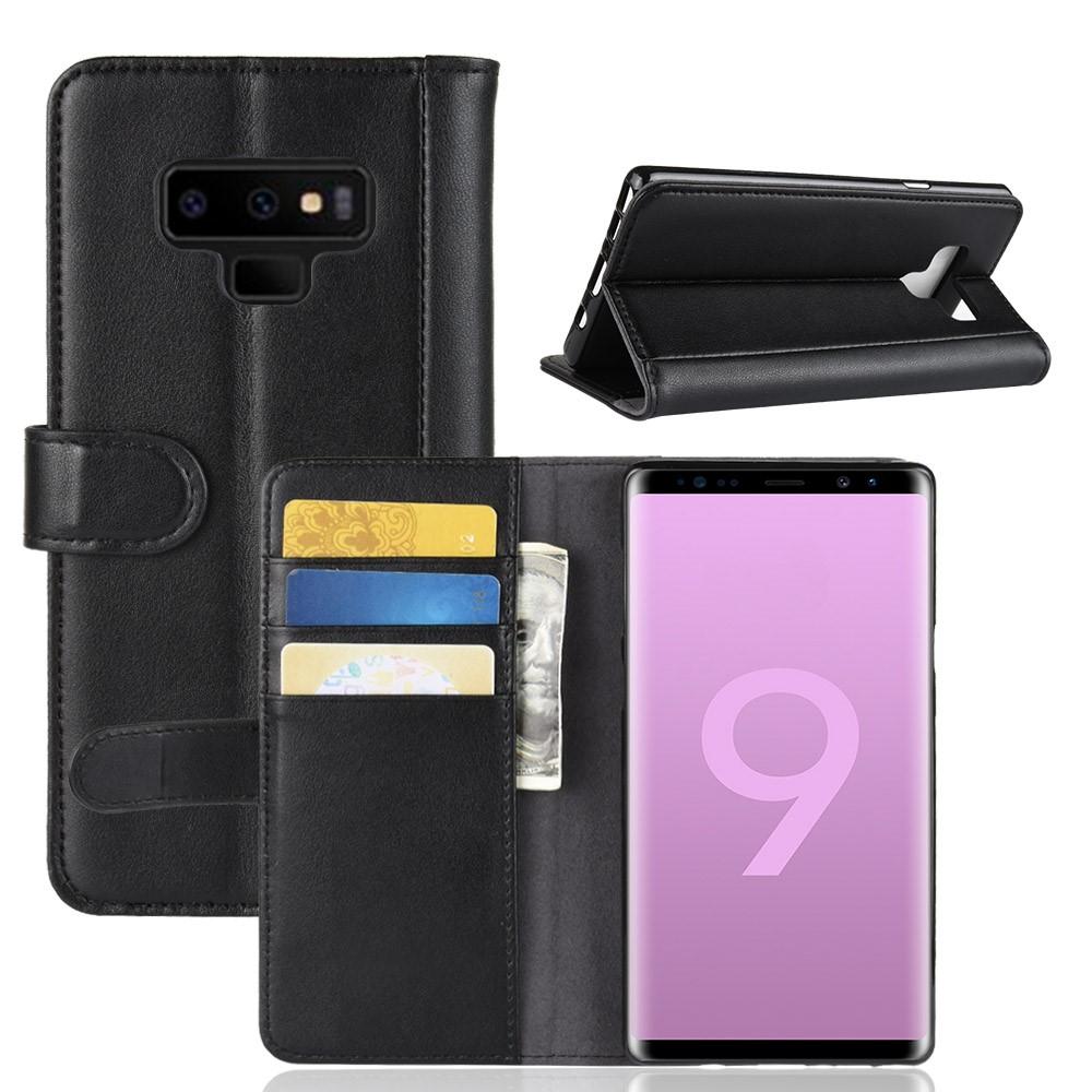 Samsung Galaxy Note 9 Genuine Leather Wallet Case Black