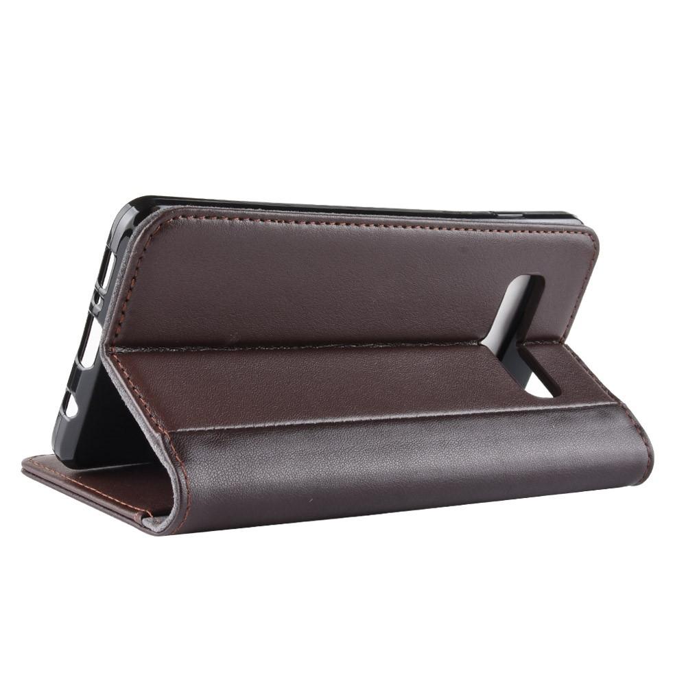 Samsung Galaxy S10 Genuine Leather Wallet Case Brown