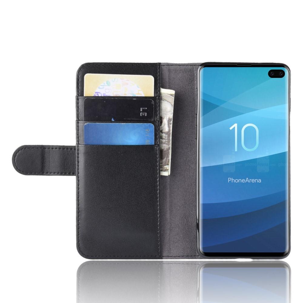 Samsung Galaxy S10 Plus Genuine Leather Wallet Case Black