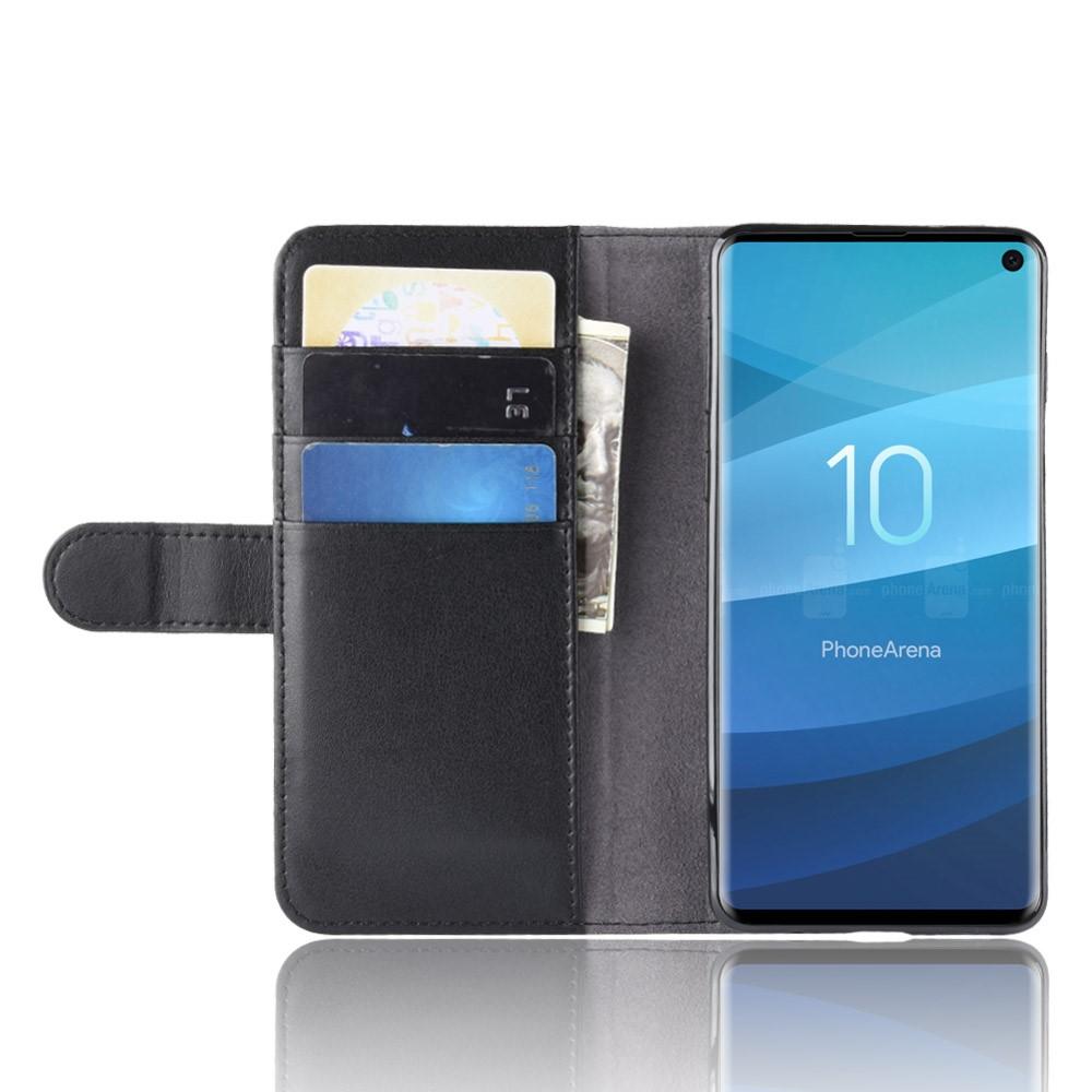 Samsung Galaxy S10 Genuine Leather Wallet Case Black