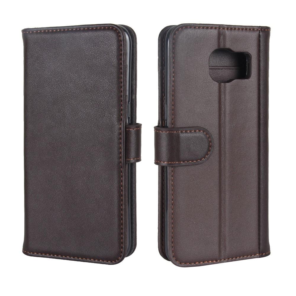 Samsung Galaxy S7 Genuine Leather Wallet Case Brown