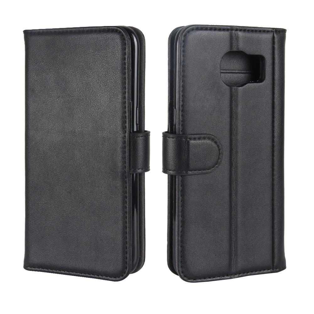 Samsung Galaxy S7 Edge Genuine Leather Wallet Case Black