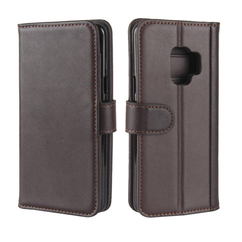 Samsung Galaxy S9 Genuine Leather Wallet Case Brown