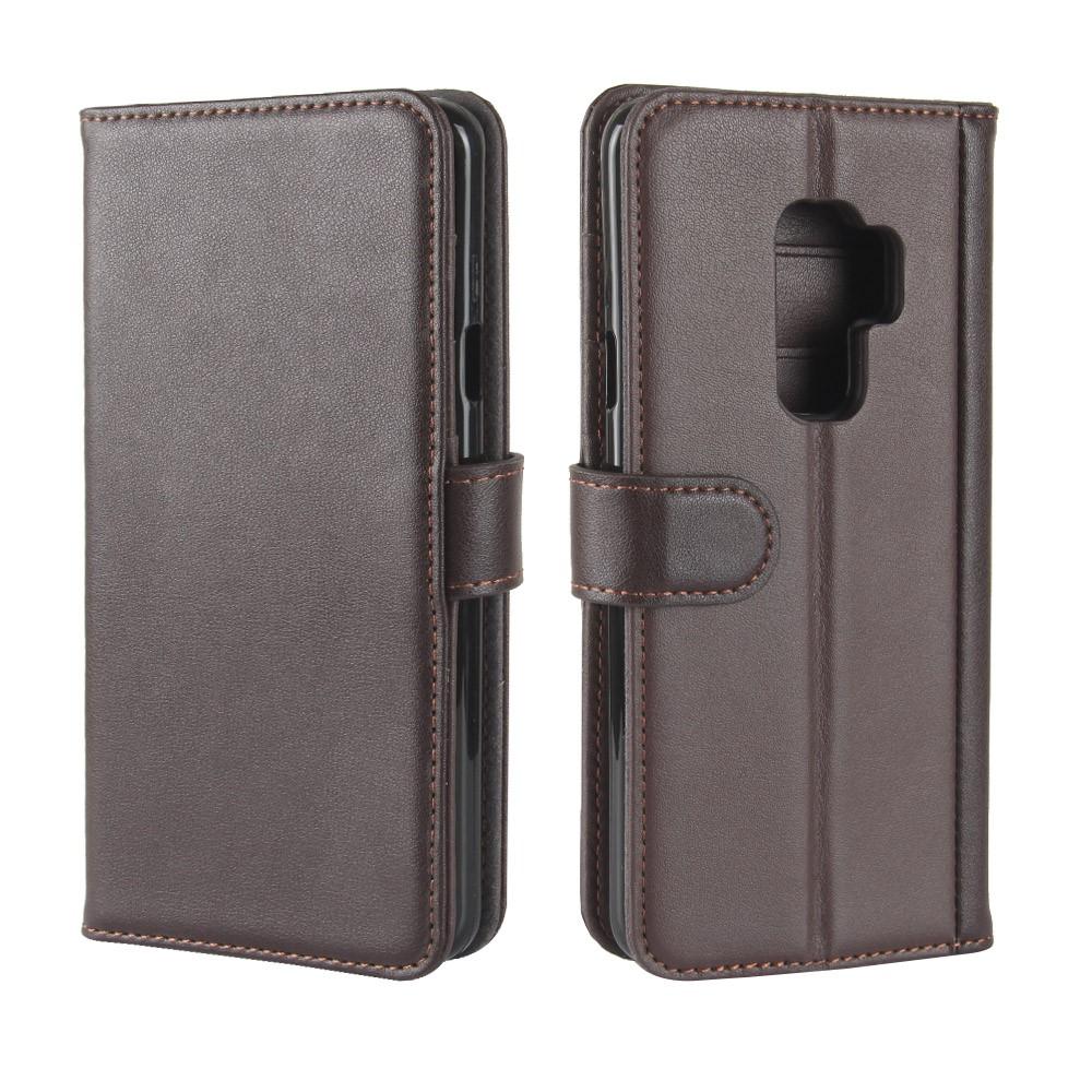 Samsung Galaxy S9 Plus Genuine Leather Wallet Case Brown