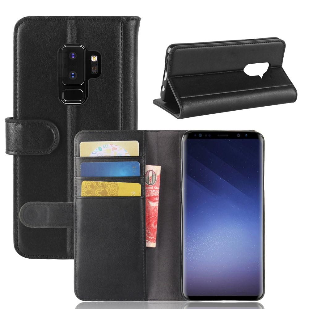 Samsung Galaxy S9 Plus Genuine Leather Wallet Case Black