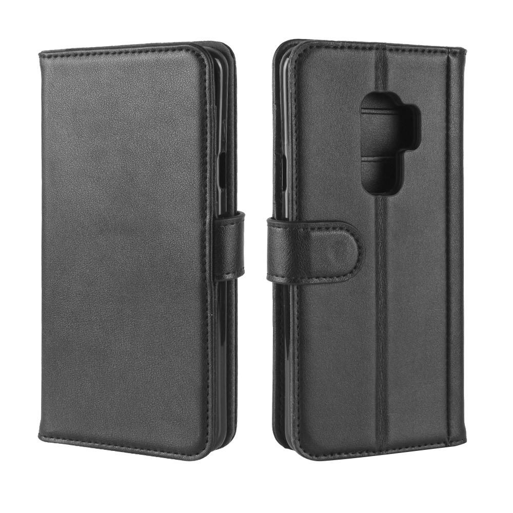 Samsung Galaxy S9 Plus Genuine Leather Wallet Case Black