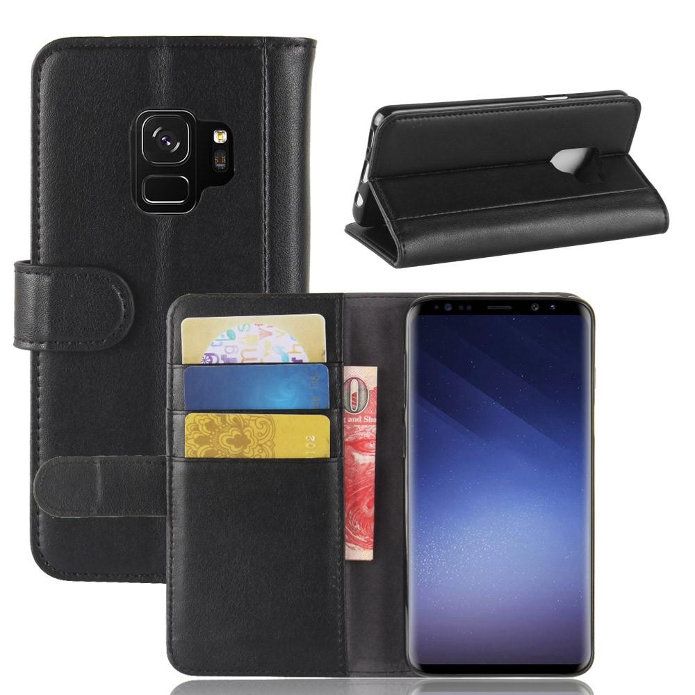 Samsung Galaxy S9 Genuine Leather Wallet Case Black
