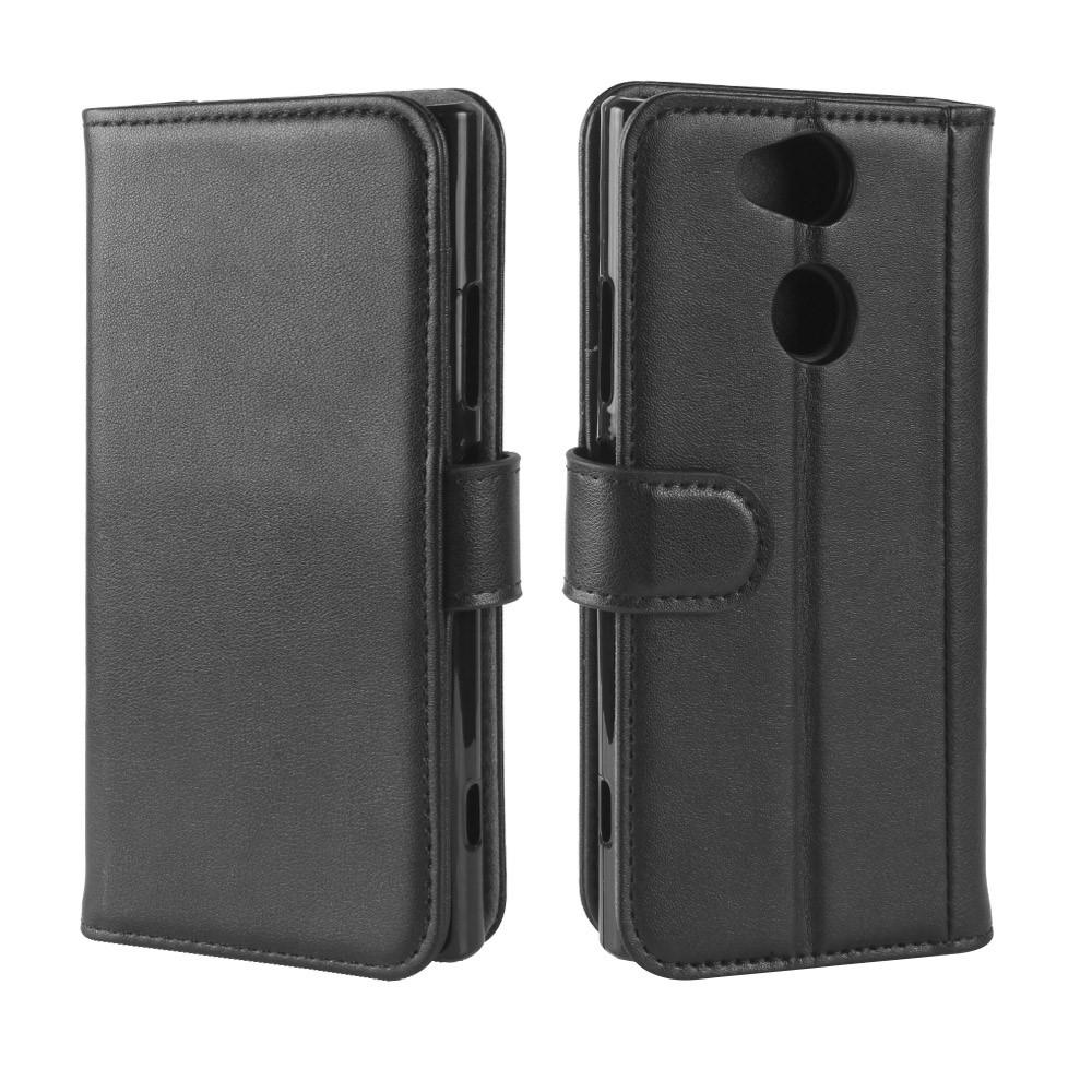 Sony Xperia XA2 Genuine Leather Wallet Case Black